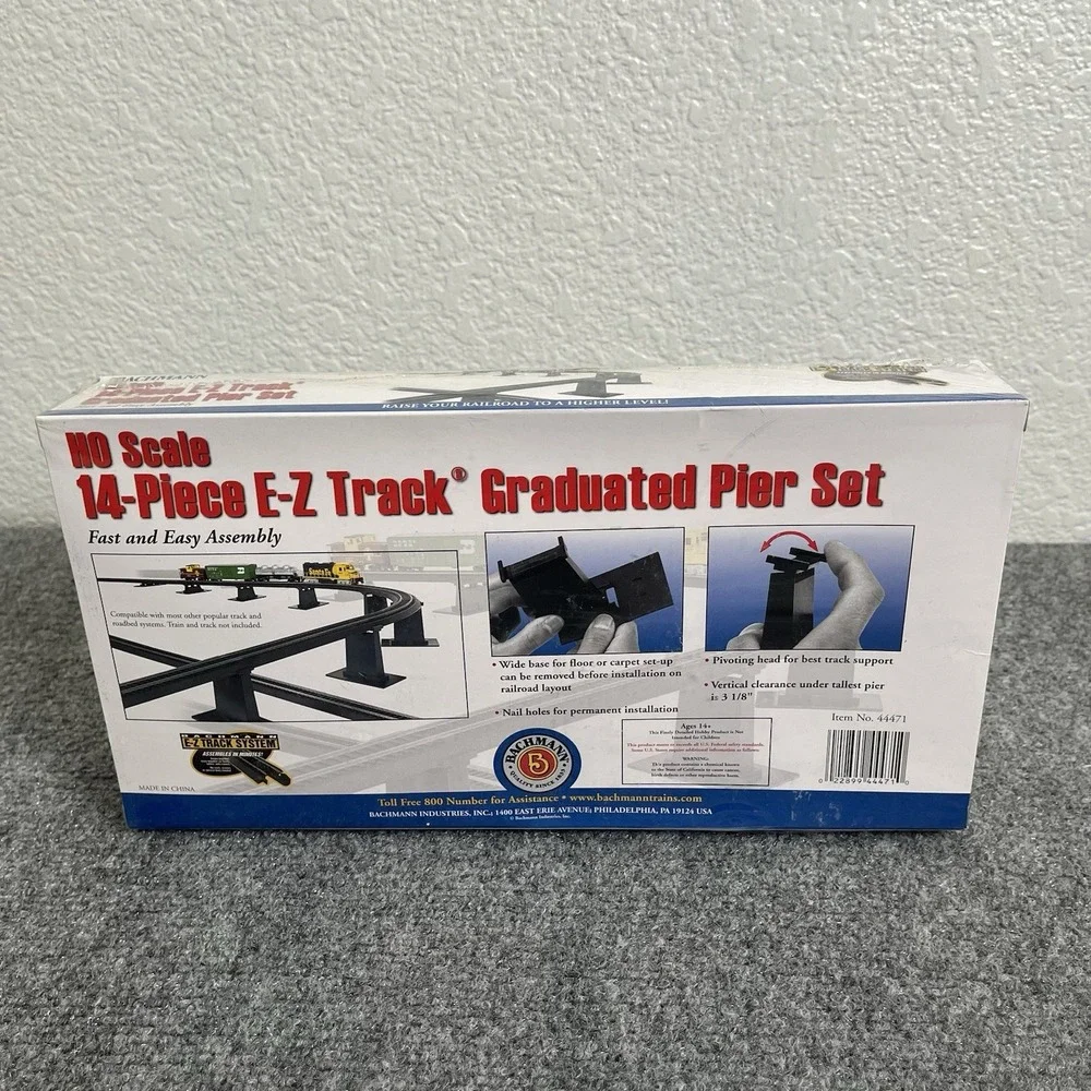 Elevate Your HO Train Layout with E-Z Track Graduated Pier Set - 14 Pieces